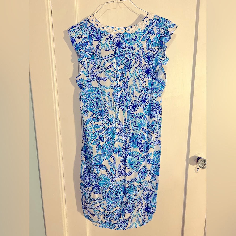 LILLY PULITZER SIZE M JOAN TUNIC TURQUOISE OASIS PRINT - Picture 2 of 6